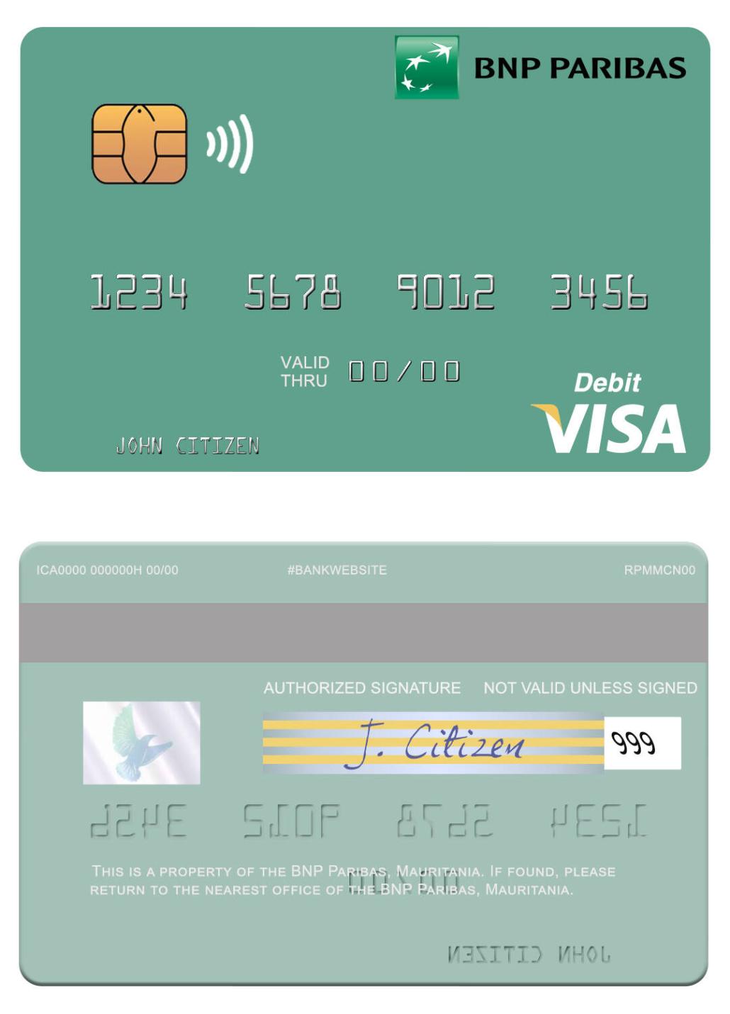 Mauritania BNP Paribas visa debit card